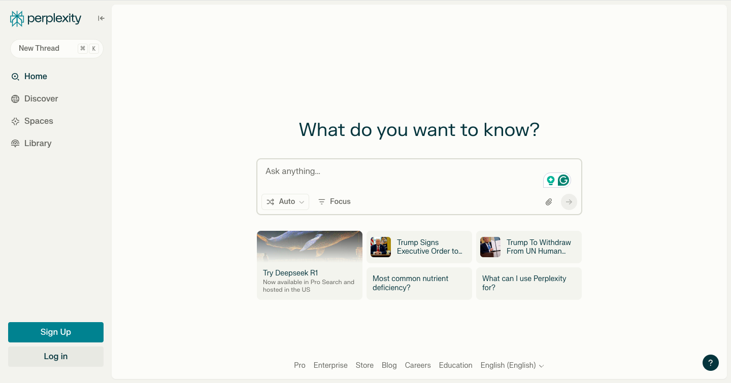 Perplexity AI Interface