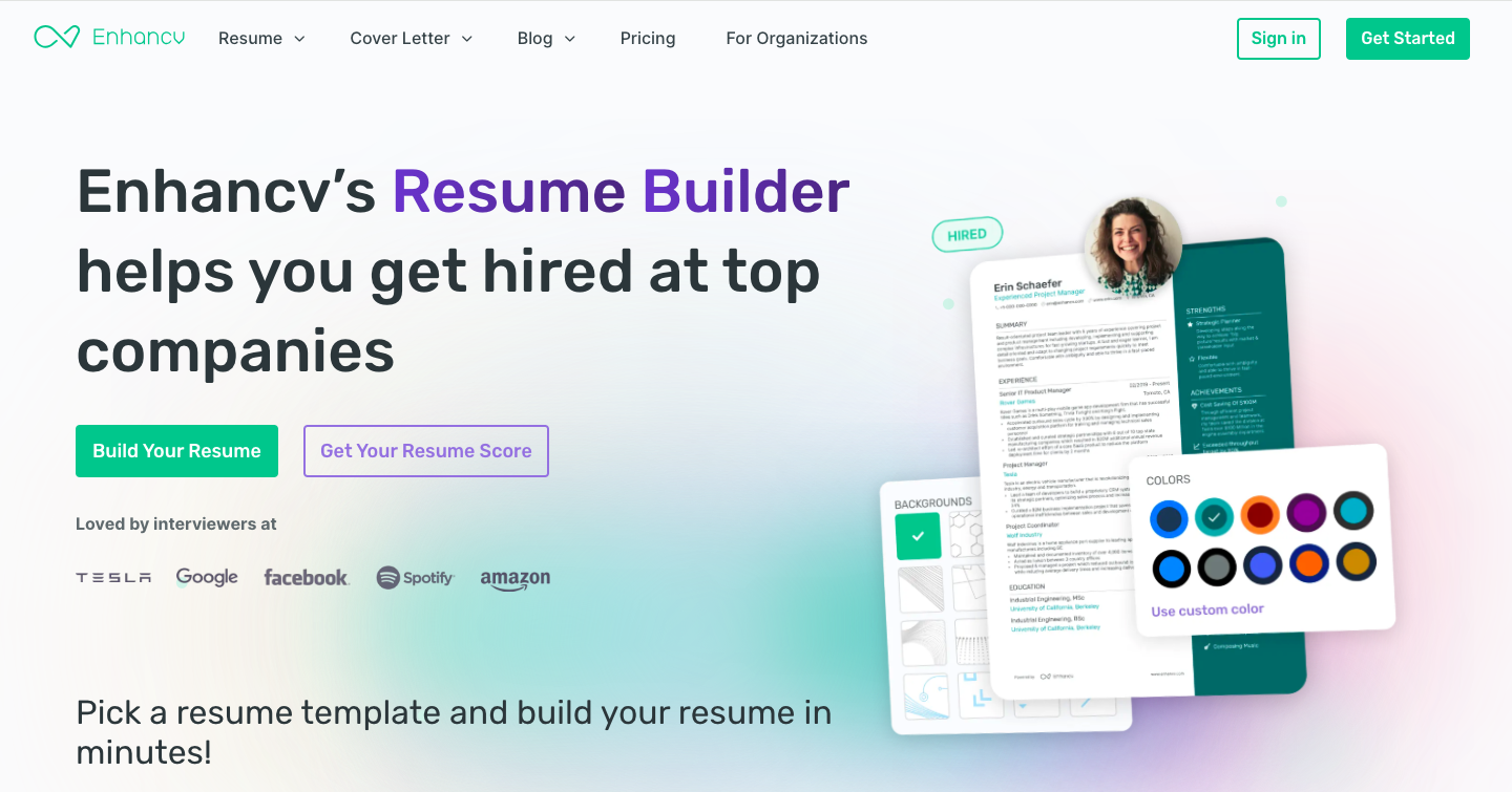 Enhancv AI Interface