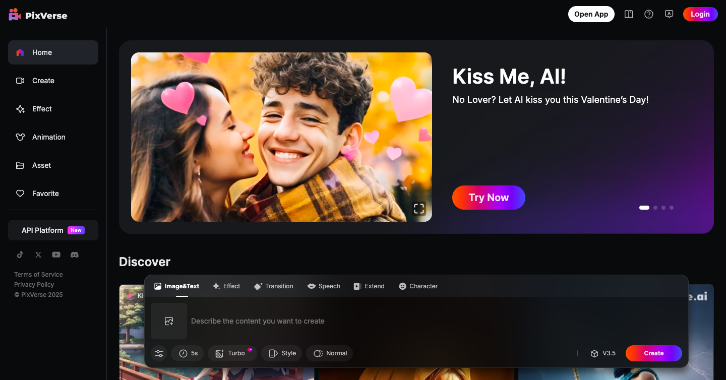 Pixverse AI Interface