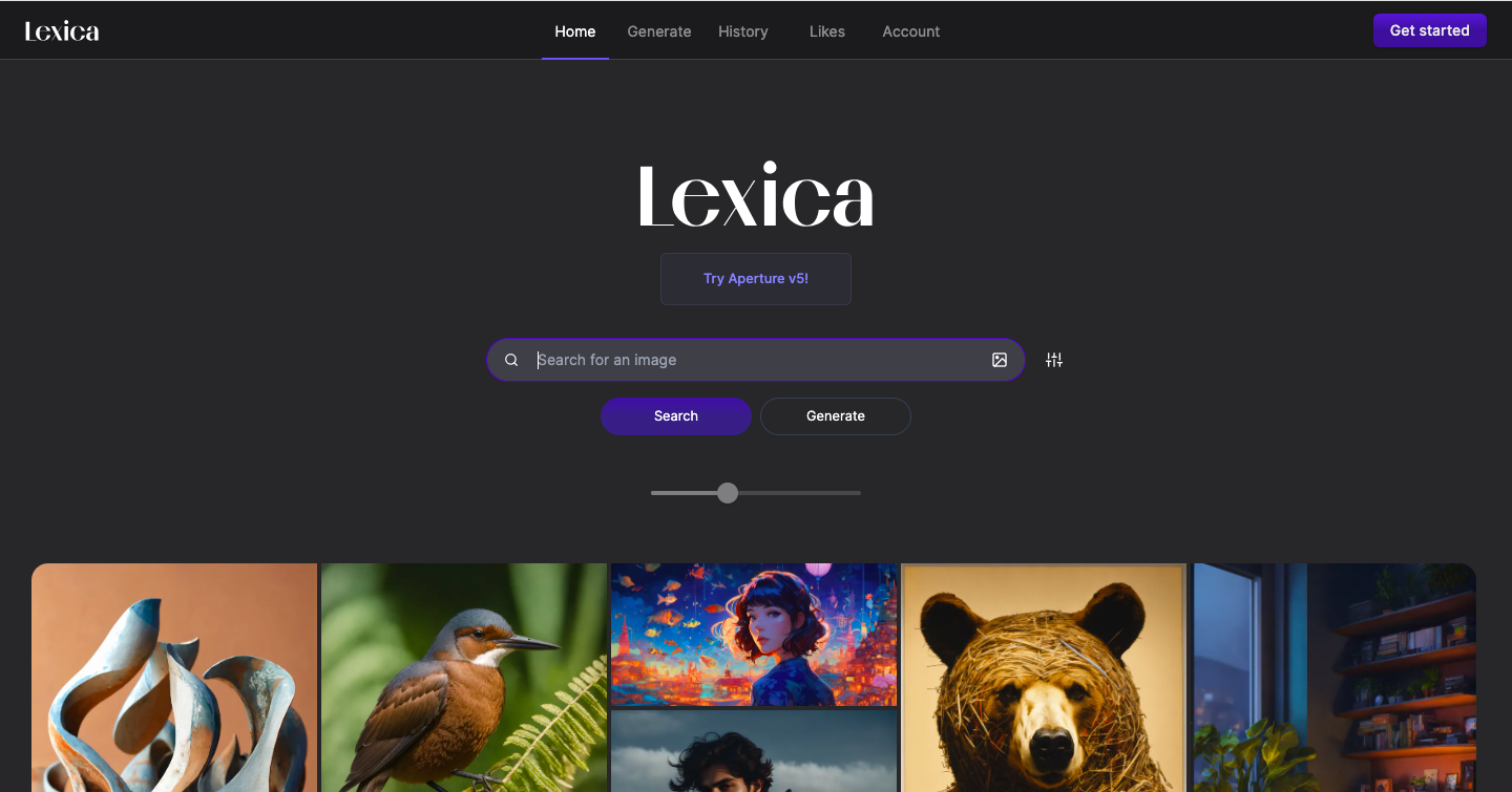 Lexica Art Interface
