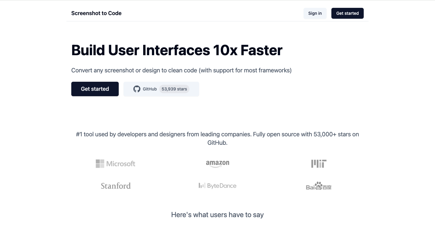 Screenshot-to-Code Interface